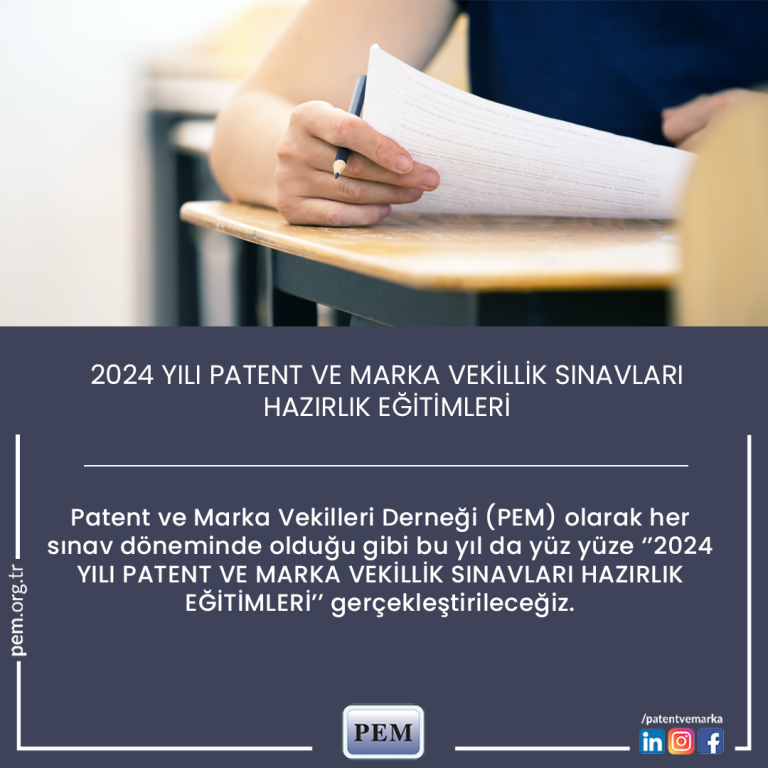 2024 Yılı Patent ve Marka Vekillik Sınavları Hazırlık Eğitimleri